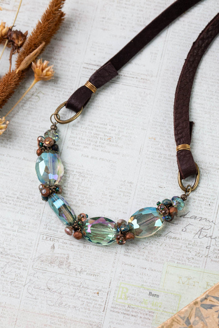 Crisp Autumn Adjustable Czech Glass, Crystal Simple Necklace
