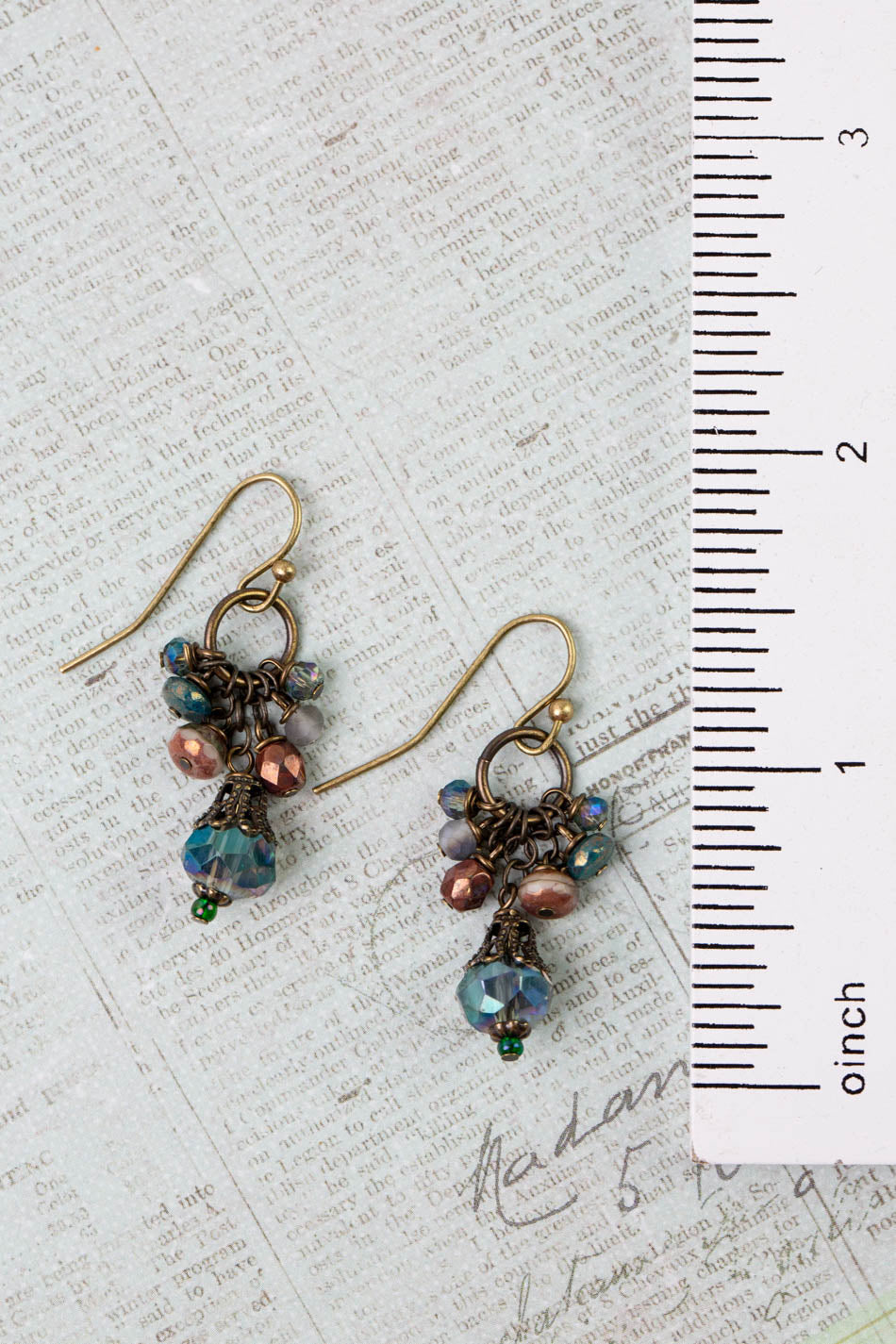 Crisp Autumn Czech Glass, Crystal Dangle Earrings