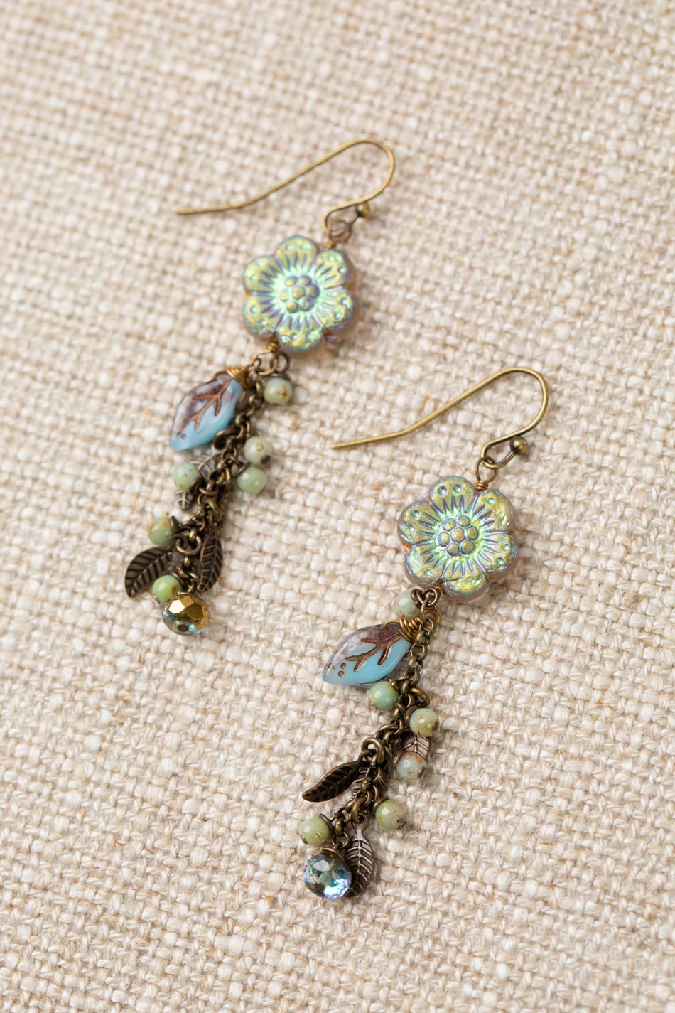 Boho chic jewelry / lampwork bead earring/czech glass earrings / gifts —  San José Made