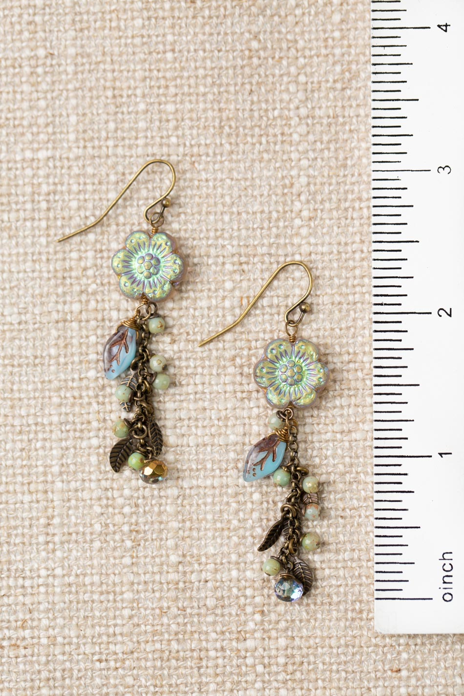 Czech Glass Flower Cluster Earrings