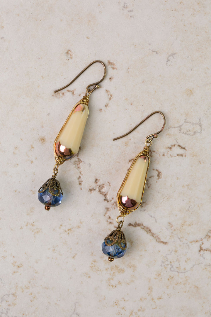 Czech Glass Herringbone Earrings