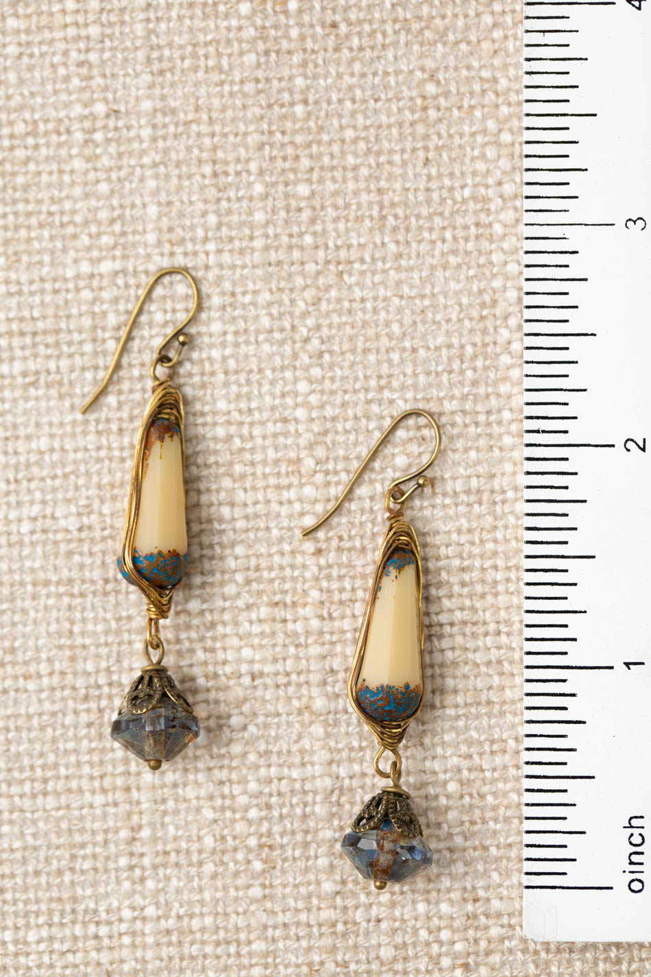 Czech Glass Herringbone Earrings