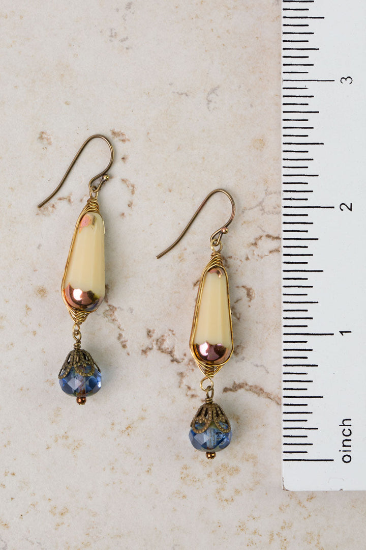 Czech Glass Herringbone Earrings
