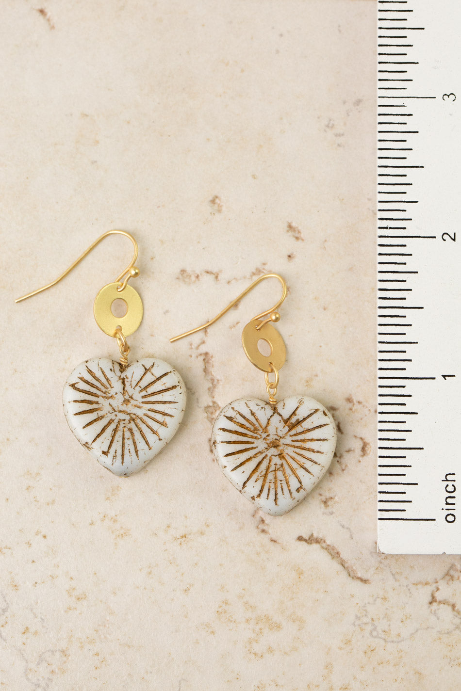 Czech Glass Heart Statement Earrings