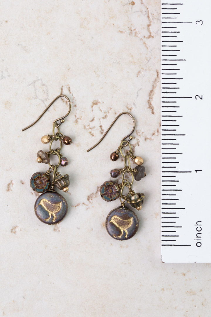 Czech Glass Bird Dangle Earrings