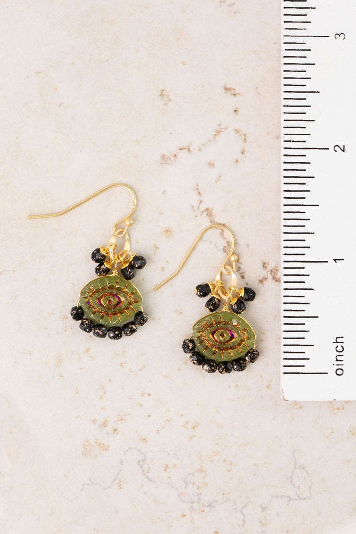 Czech Glass Intaglio Statement Earrings