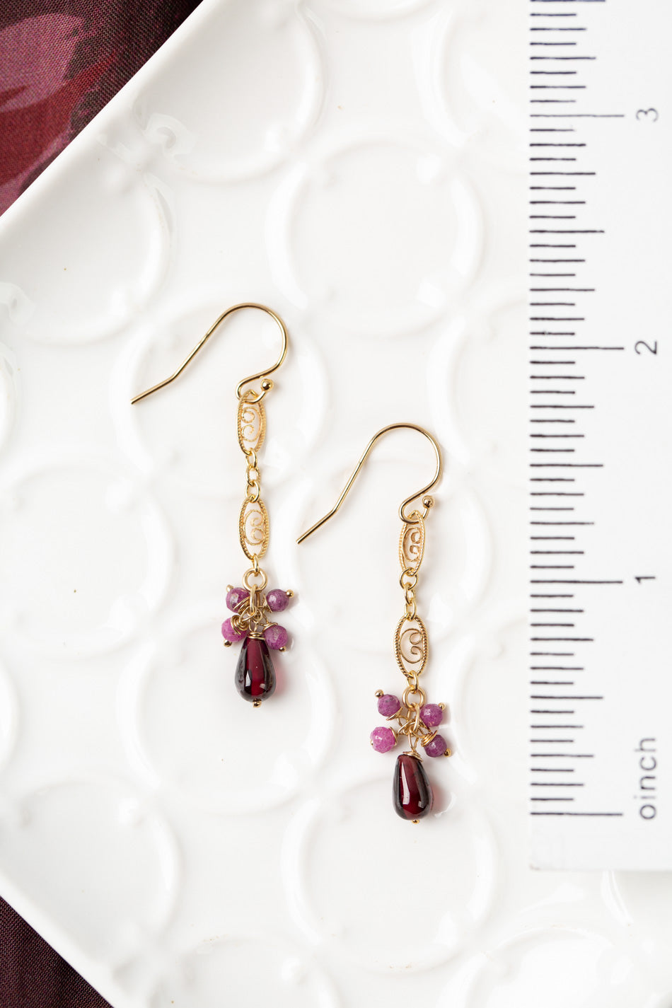 Decadence Ruby With Garnet Cluster Earrings