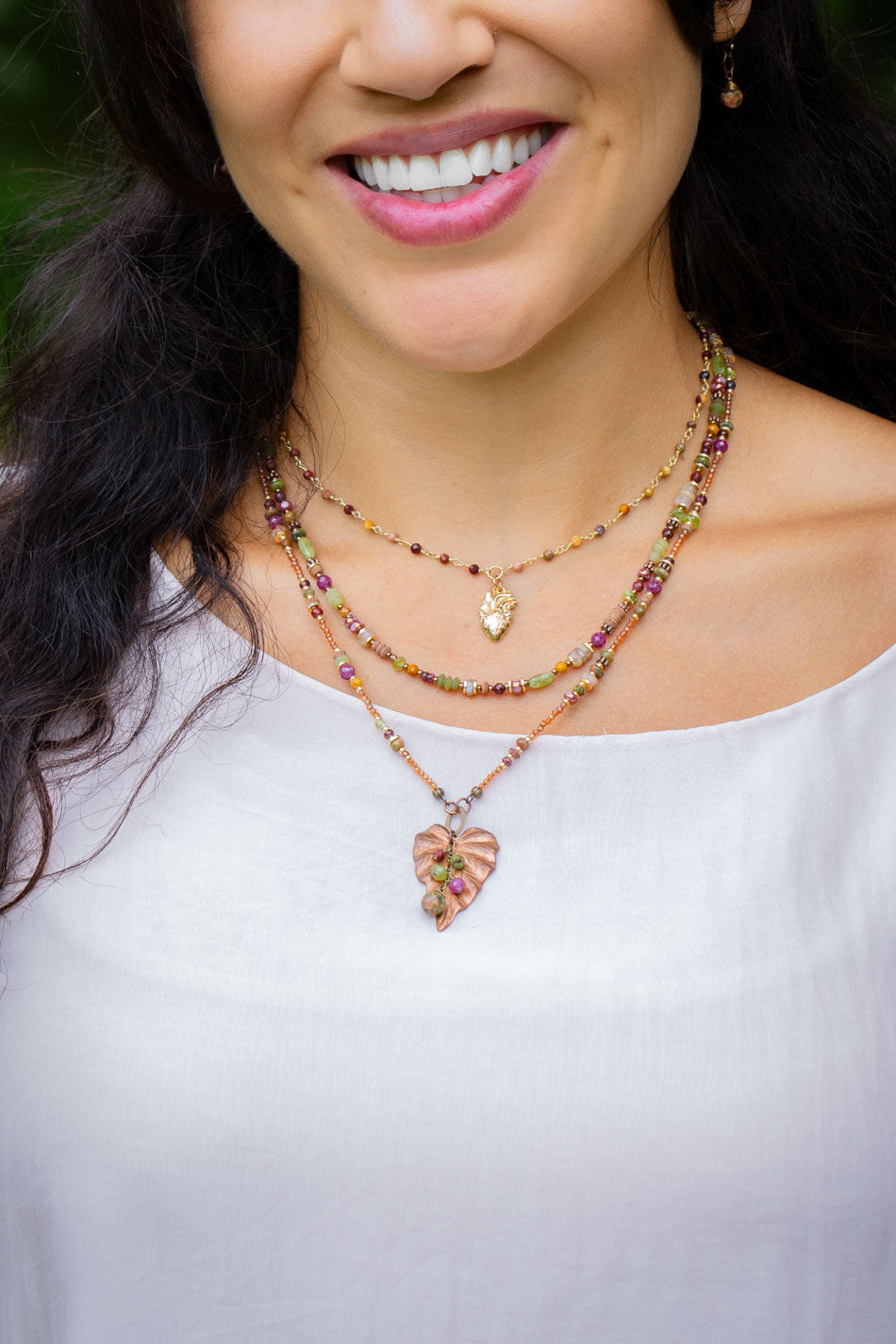 Dominion 15.5-17.5" Mookaite With Anatomical Heart Pendant Simple Necklace