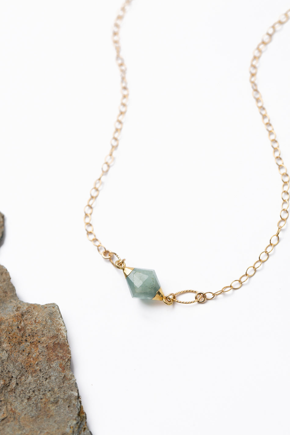 Dreams & Flowers 15.5-17.5" Aquamarine Simple Necklace