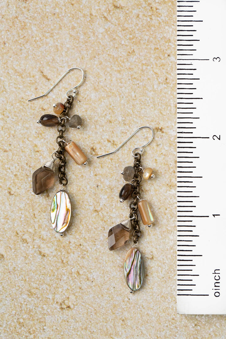 Dunes Labradorite With Abalone Cluster Earrings