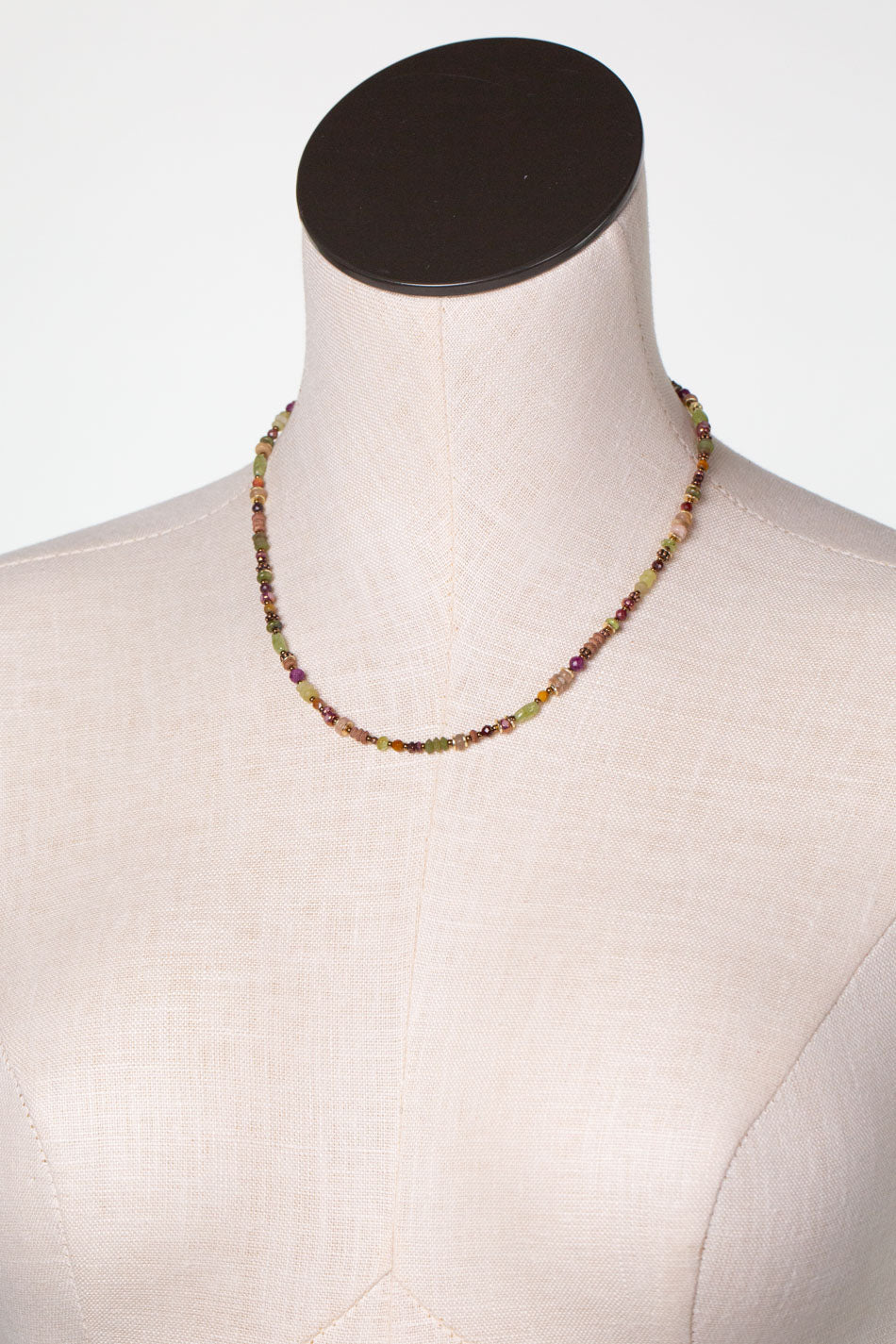 Dominion 16.5-18.5" Mookaite, Peridot, Copper Findings Simple Necklace