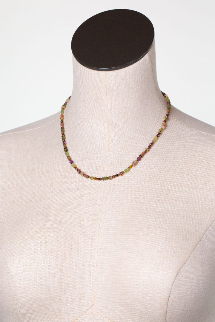 Dominion 16.5-18.5" Mookaite, Peridot, Copper Findings Simple Necklace