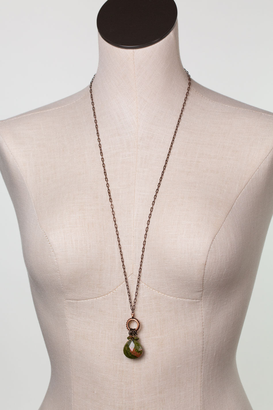 Dominion 16.5 Or 32" Unakite Briolette Simple Necklace