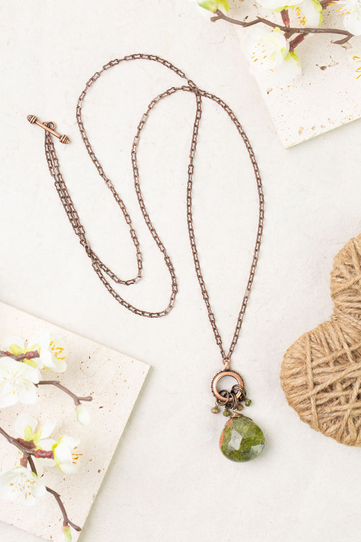 Dominion 16.5 Or 32" Unakite Briolette Simple Necklace