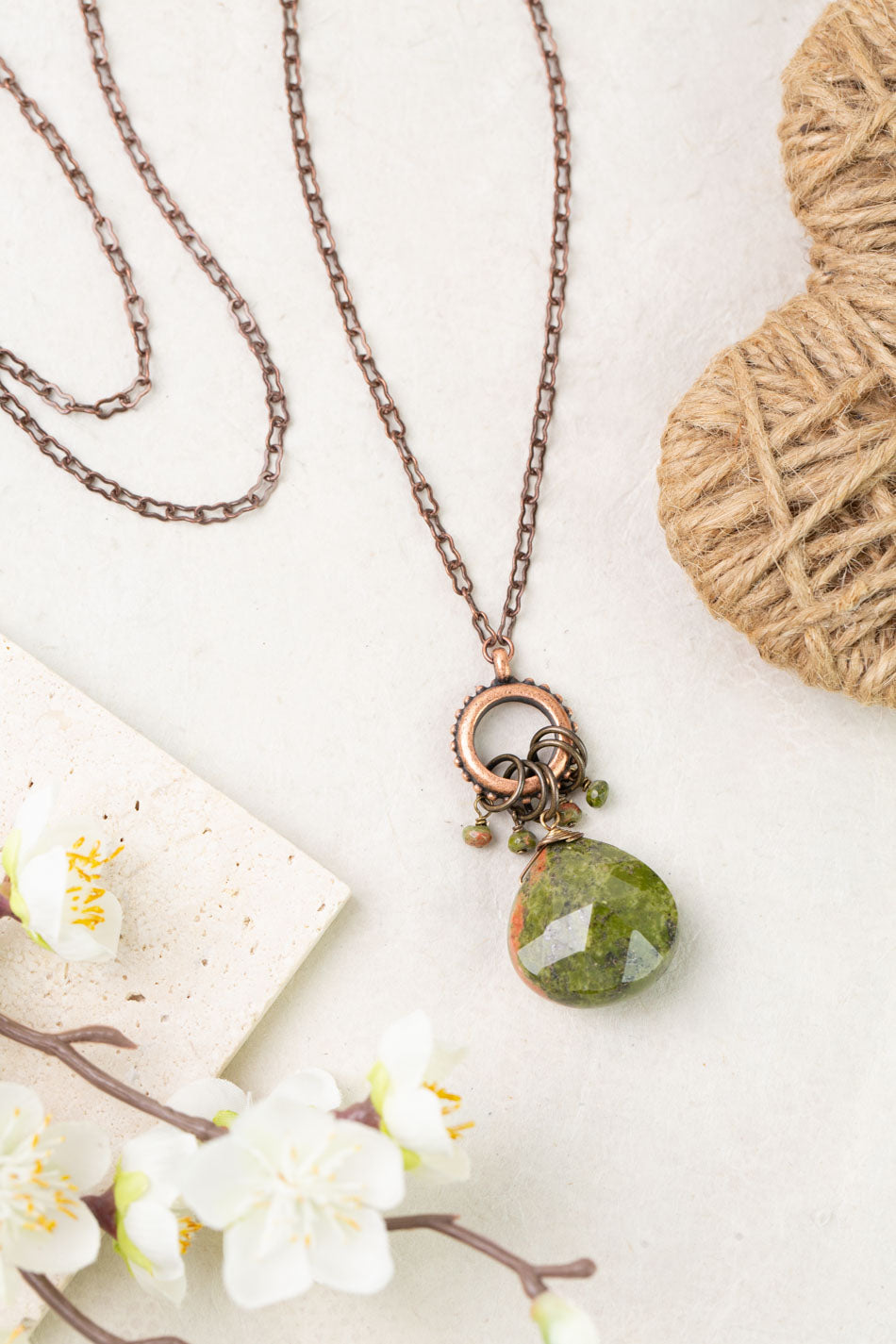 Dominion 16.5 Or 32" Unakite Briolette Simple Necklace