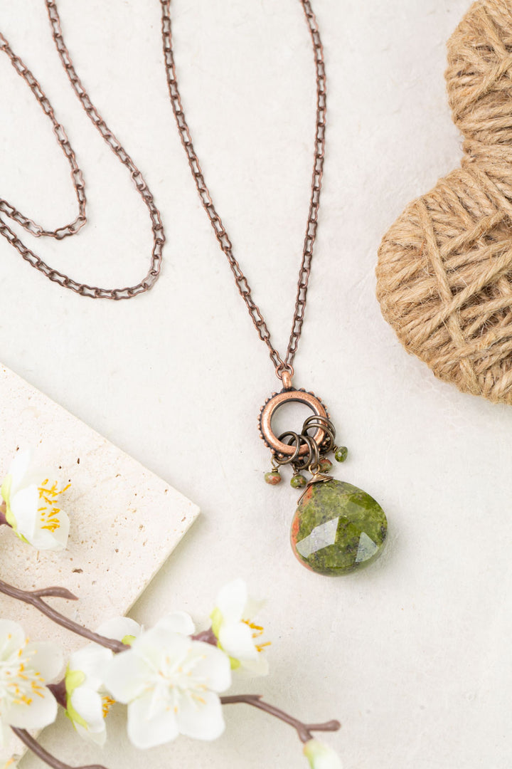 Dominion 16.5 Or 32" Unakite Briolette Simple Necklace