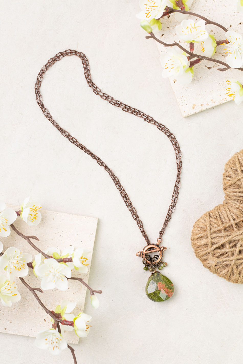 Dominion 16.5 Or 32" Unakite Briolette Simple Necklace