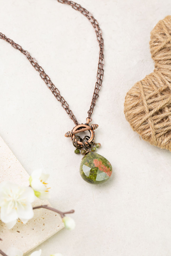 Dominion 16.5 Or 32" Unakite Briolette Simple Necklace
