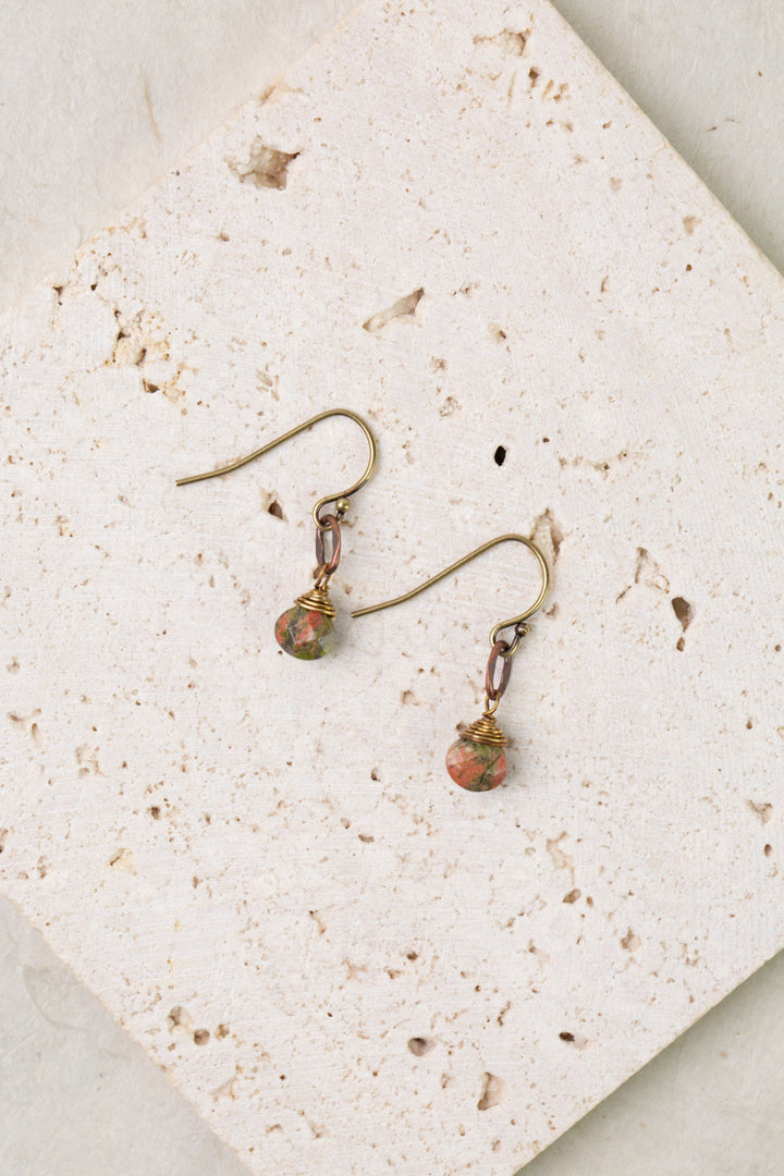 Dominion Unakite Briolette Simple Earrings