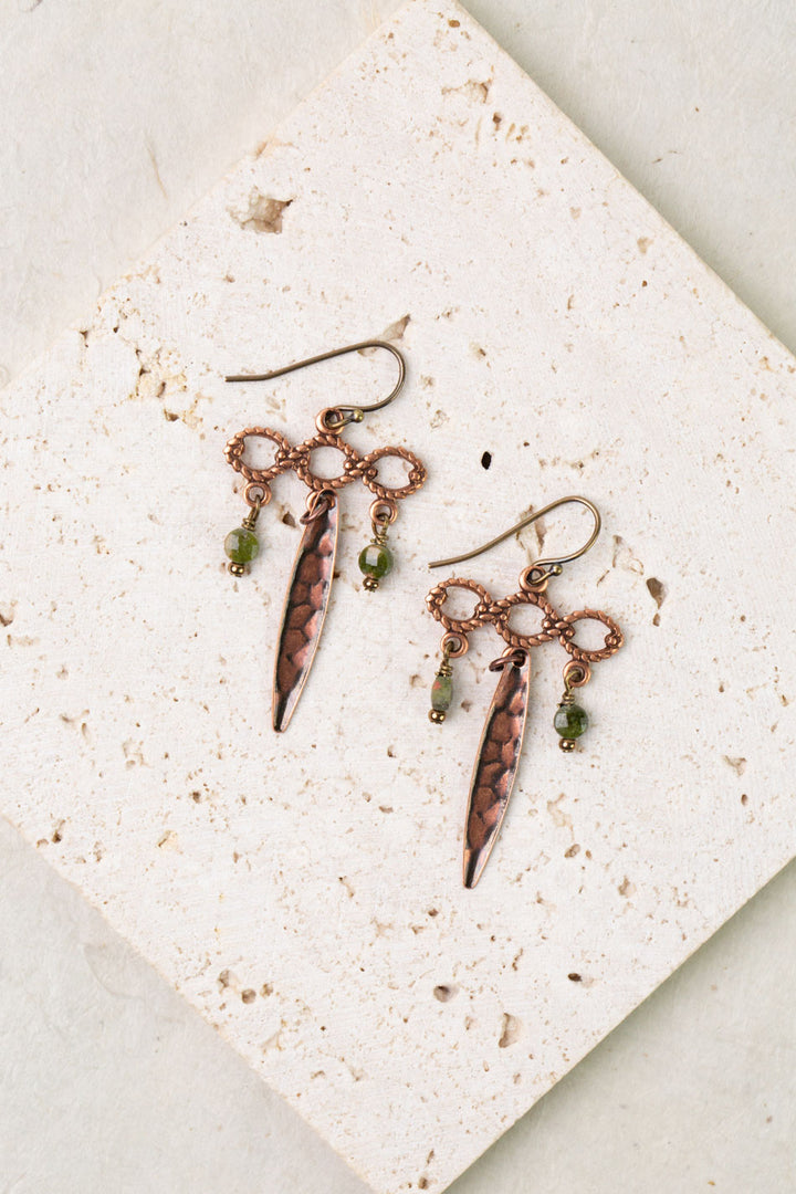 Dominion Unakite, Antique Copper Statement Earrings