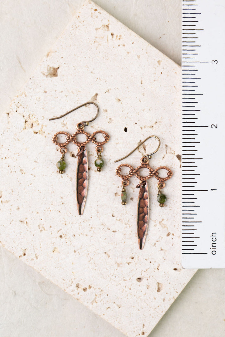 Dominion Unakite, Antique Copper Statement Earrings