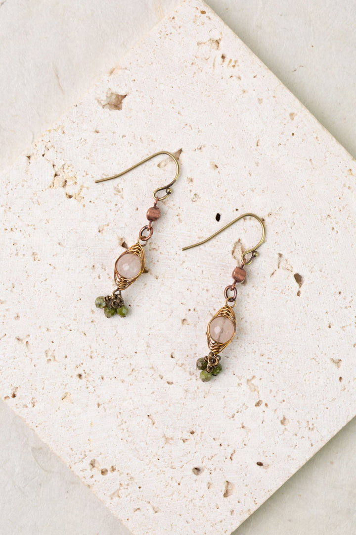 Dominion Muscovite, Unakite Herringbone Earrings
