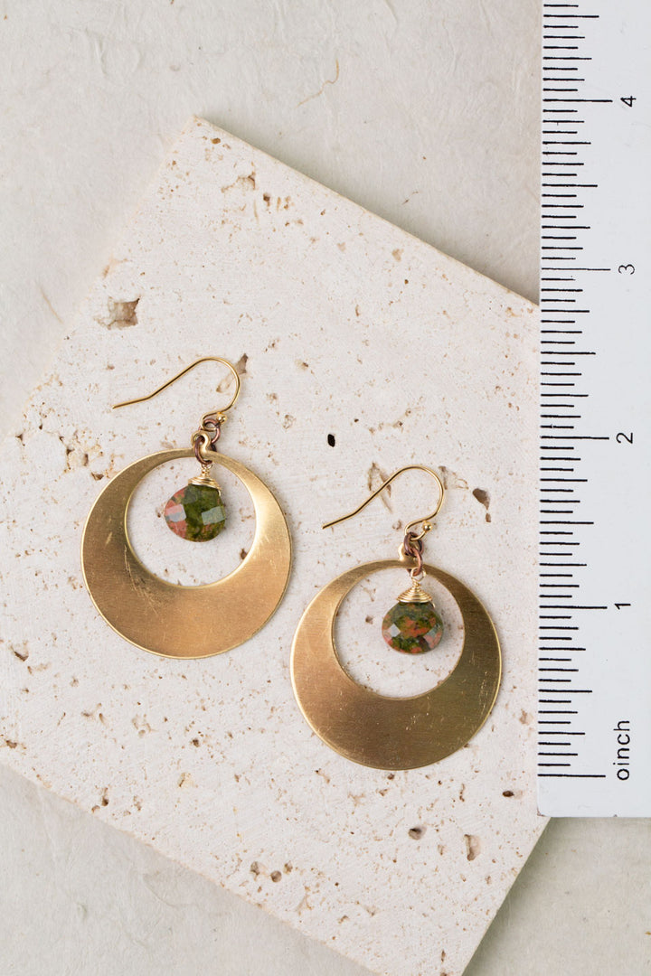 Dominion Brass With Unakite Statement Earrings