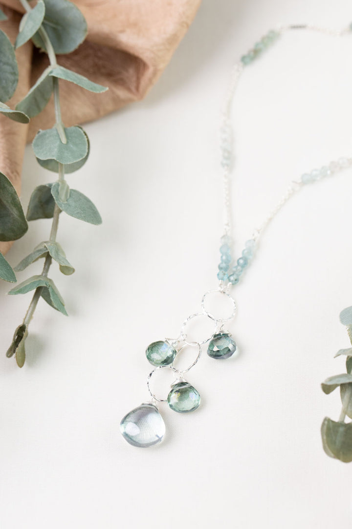 Dewdrop 21-23" Apatite, Quartz Statement Necklace