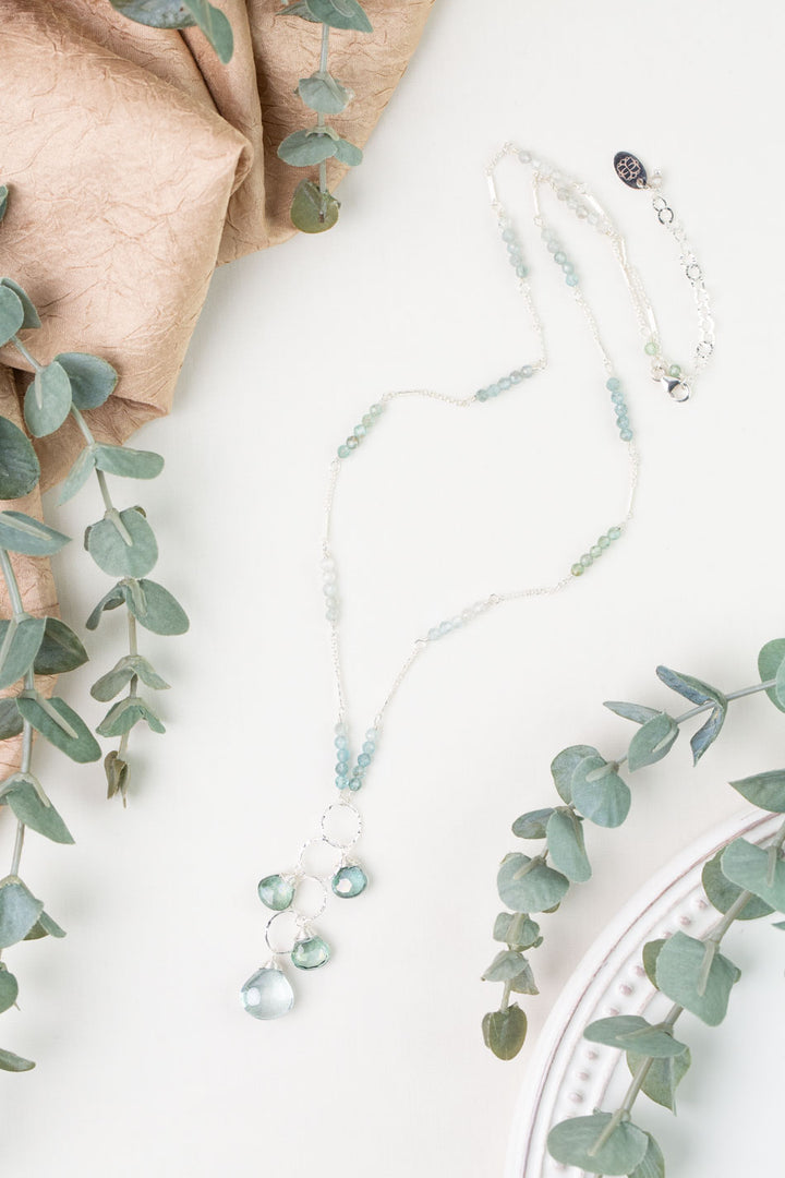 Dewdrop 21-23" Apatite, Quartz Statement Necklace