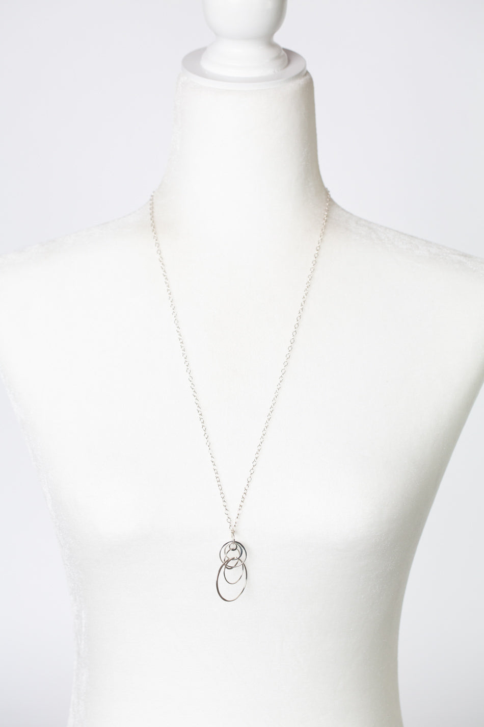 Embrace 26-28" Sterling Silver Hoops Simple Necklace