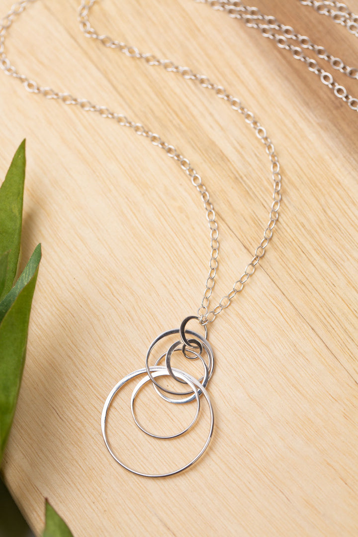 Embrace 26-28" Sterling Silver Hoops Simple Necklace