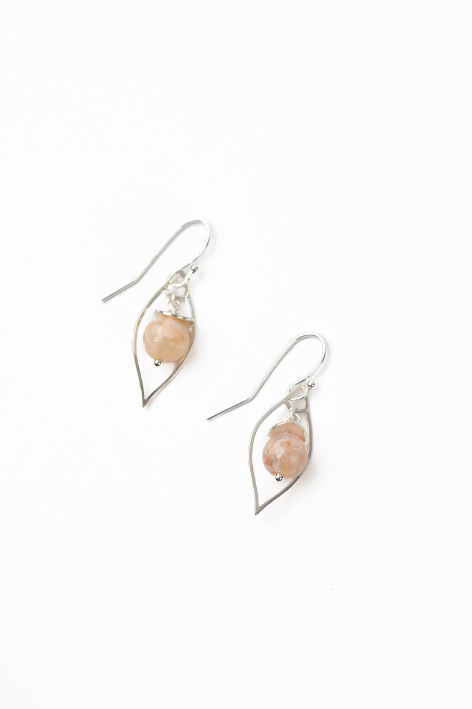 Embrace Cherry Blossom Agate Simple Earrings