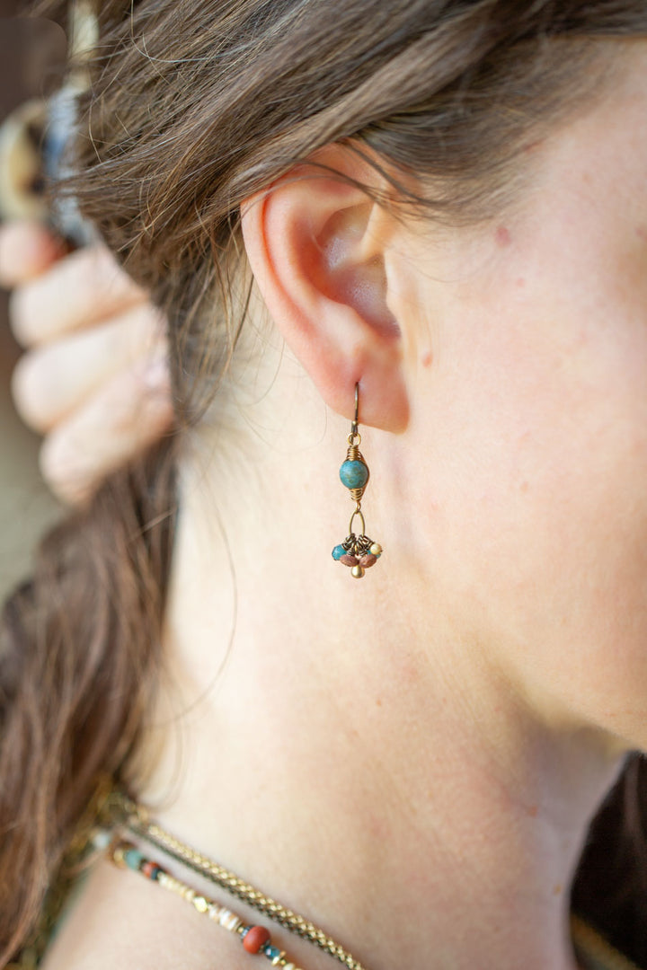 Enlighten Czech Glass Herringbone Earrings