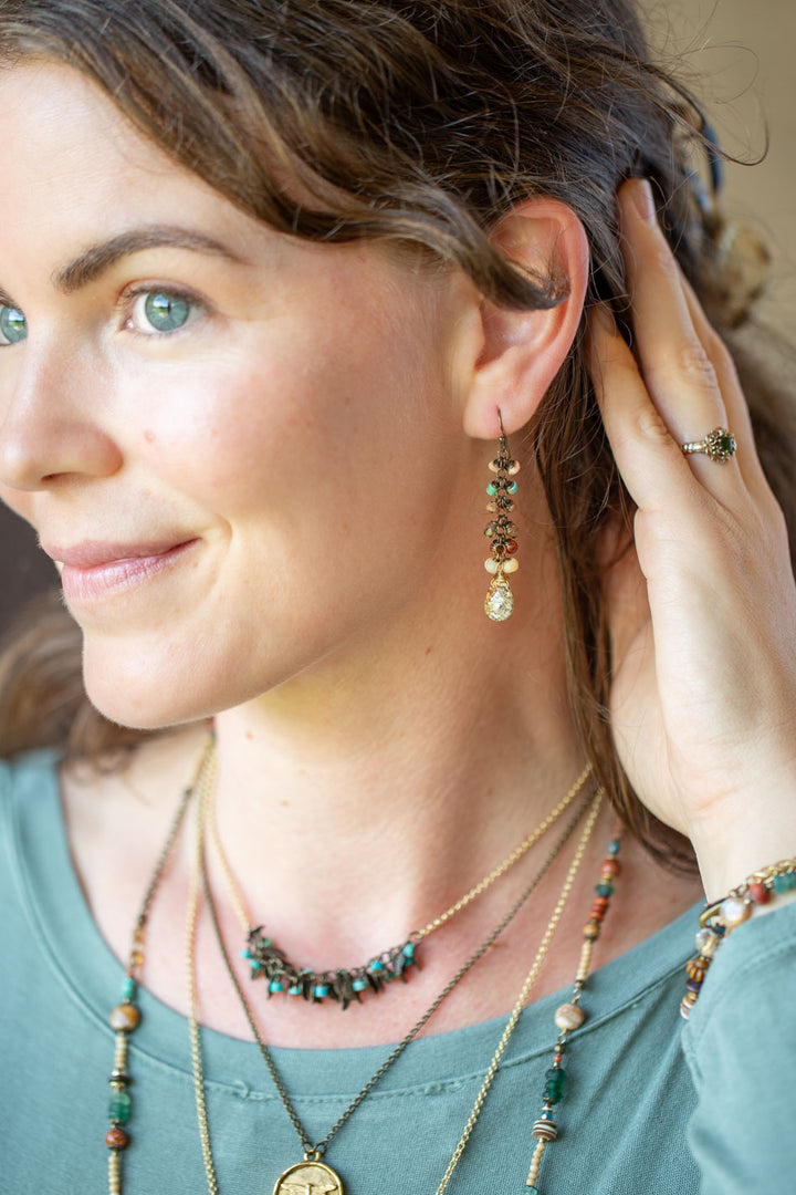 Enlighten Czech Glass Cluster Earrings