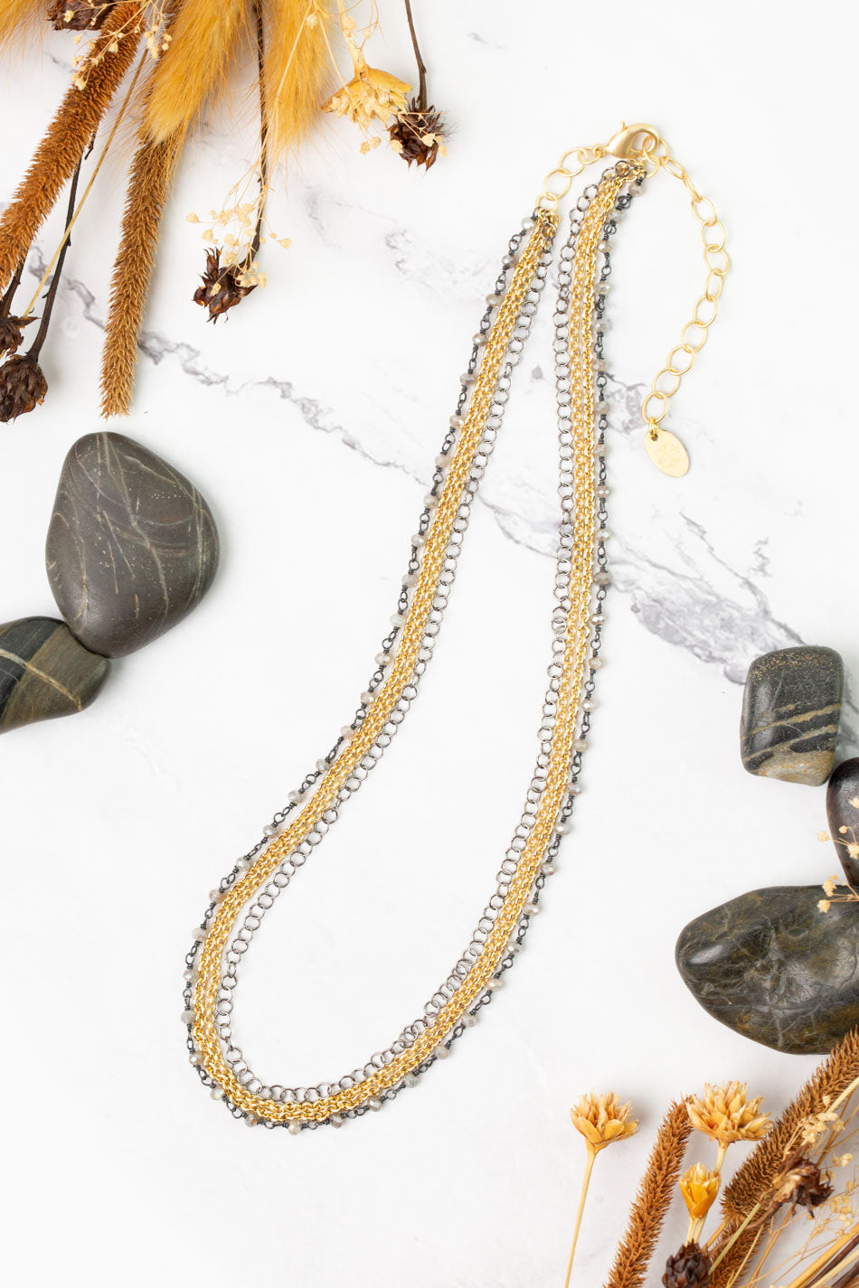 Equinox 16.5-18.5" Tiered Chain Multistrand Necklace
