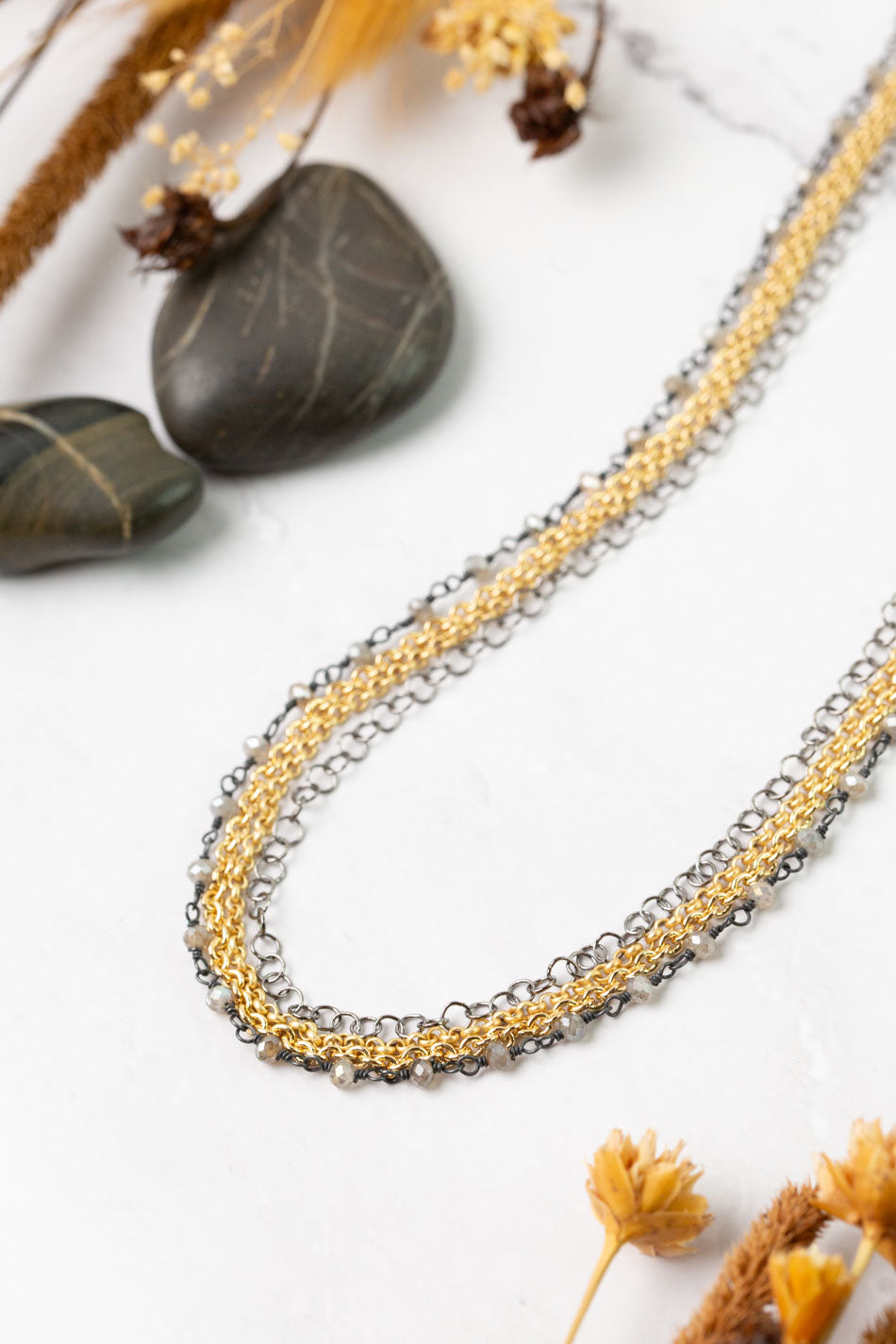 Equinox 16.5-18.5" Tiered Chain Multistrand Necklace