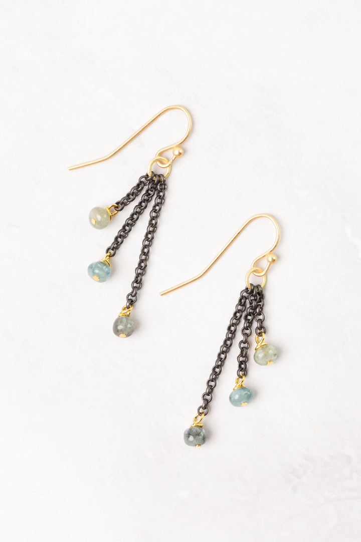 Equinox Aquamarine Tassel Earrings