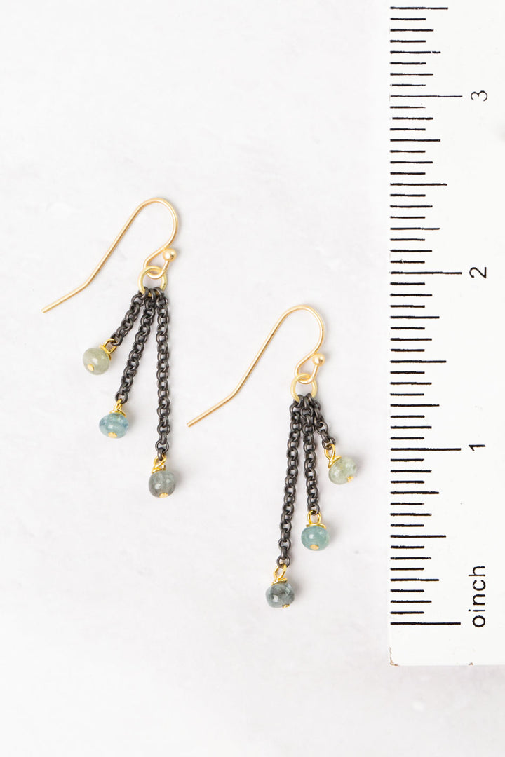 Equinox Aquamarine Tassel Earrings