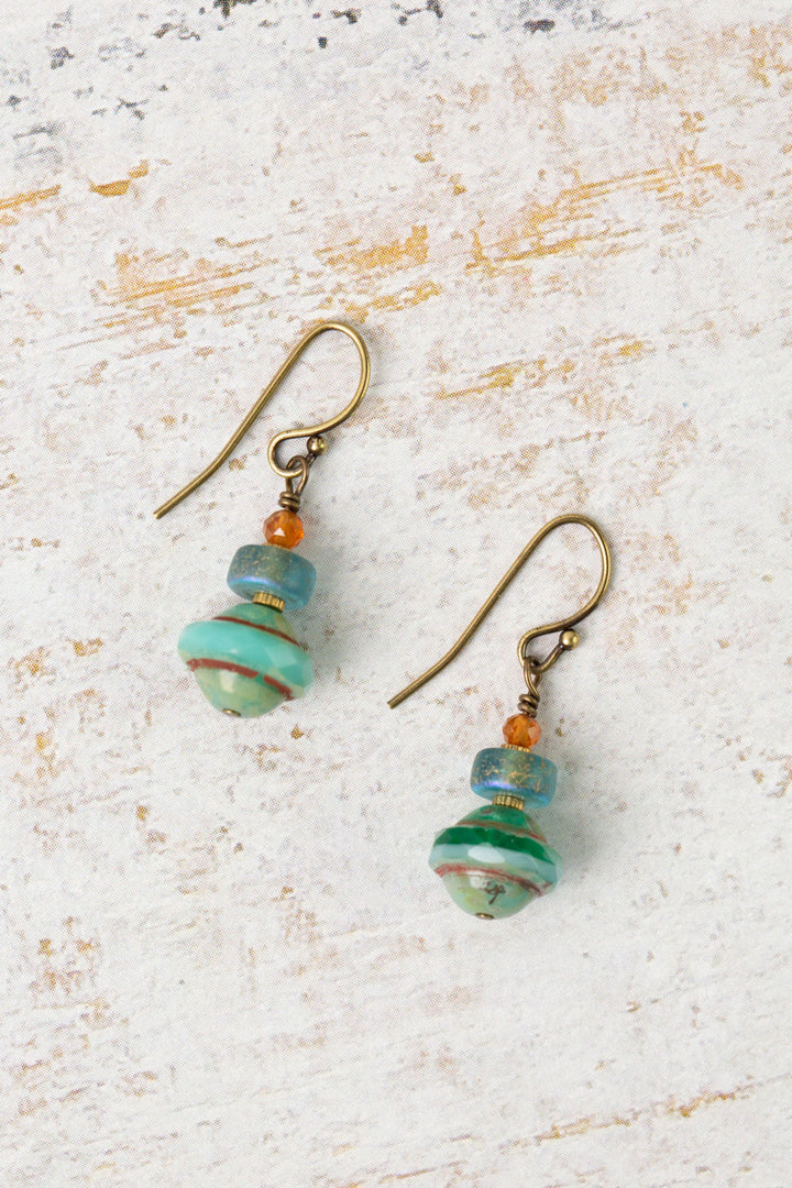 Earthen Czech Glass Simple Earrings