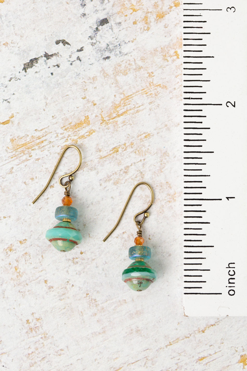Earthen Czech Glass Simple Earrings