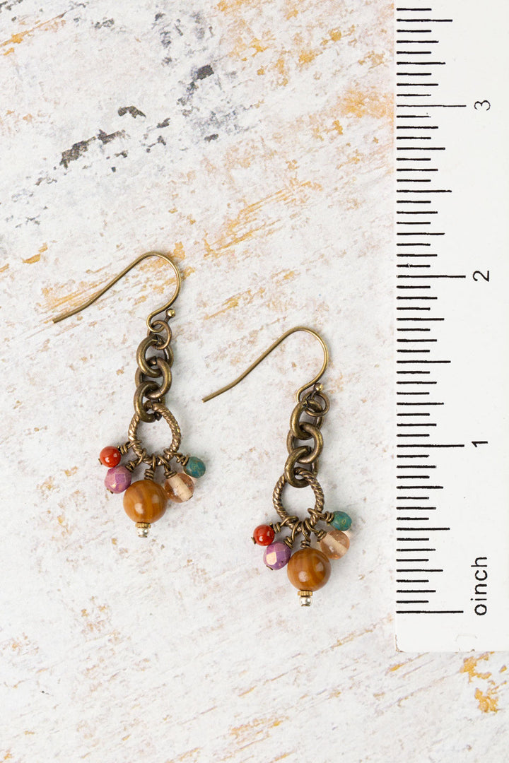 Earthen Czech Glass with Jasper Dangle Earrings