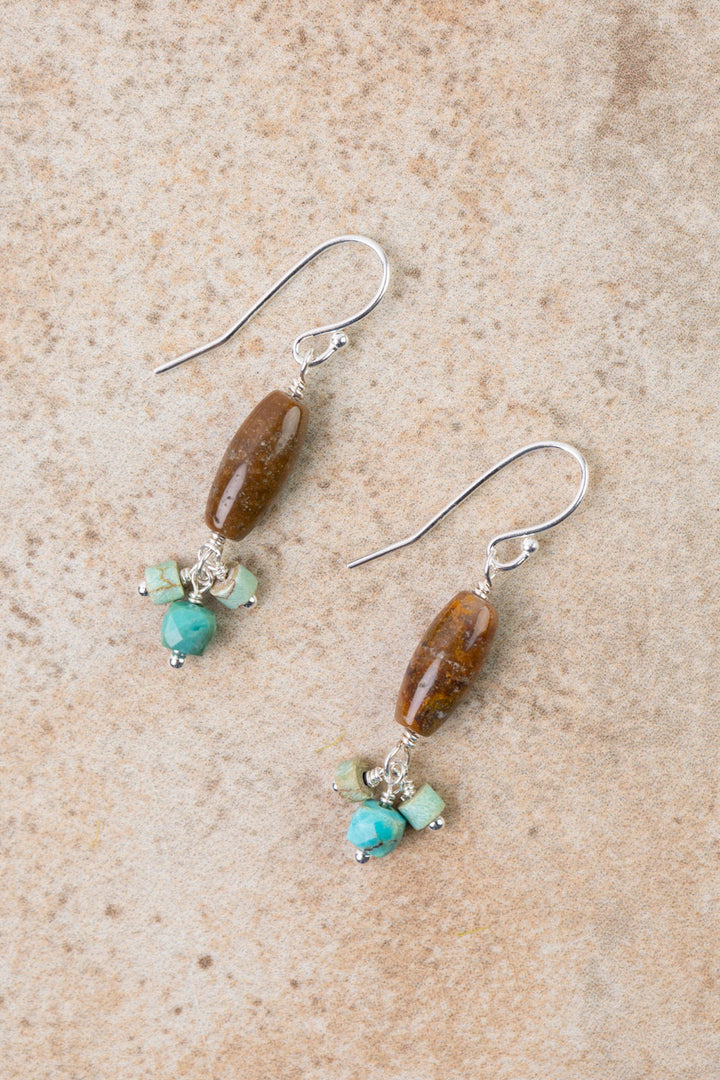 Earthy Girl Turquoise Cluster Earrings