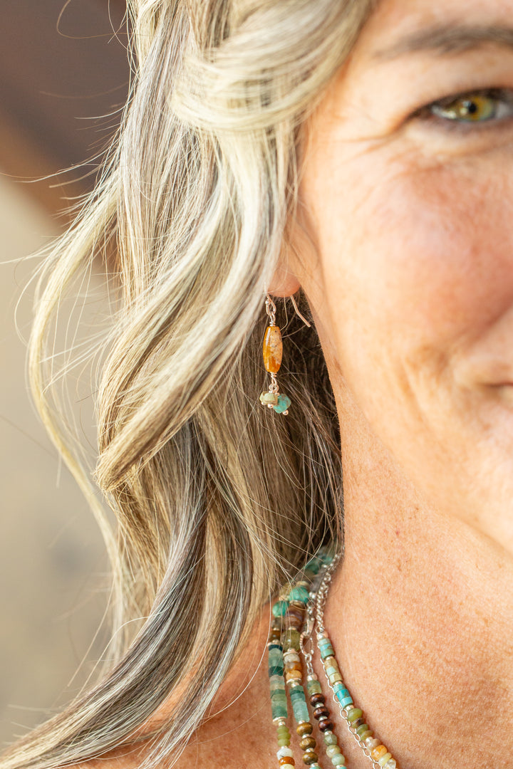 Earthy Girl Turquoise Cluster Earrings