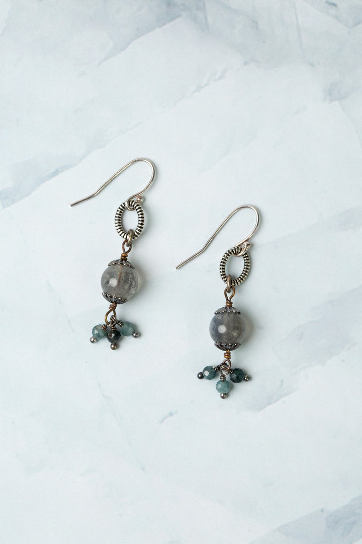 Eclipse Grandiderite With Moonstone Dangle Earrings