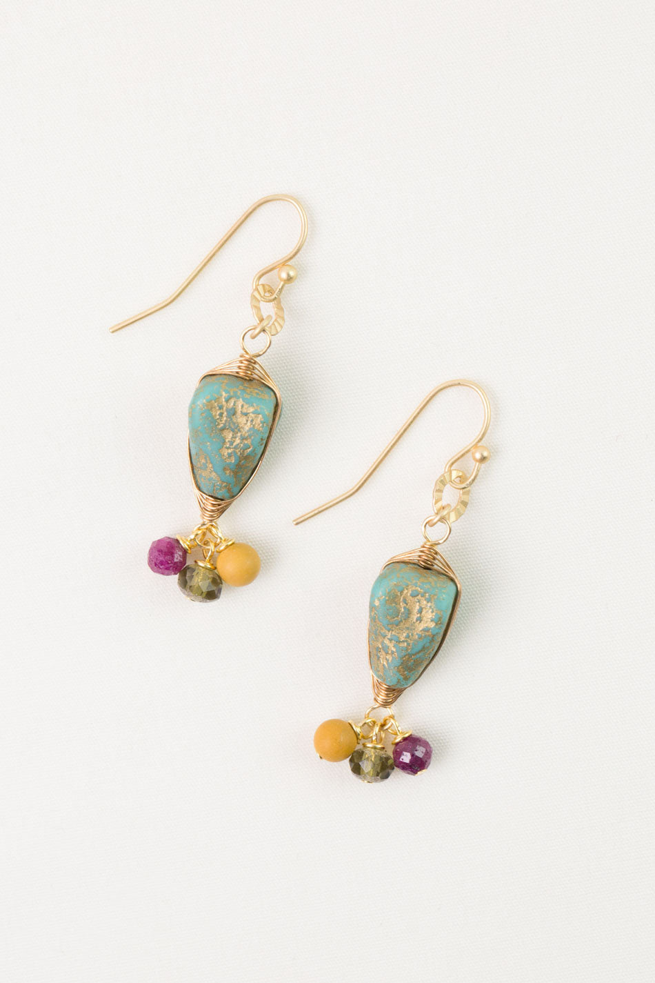 Ember Czech Glass Herringbone Earrings