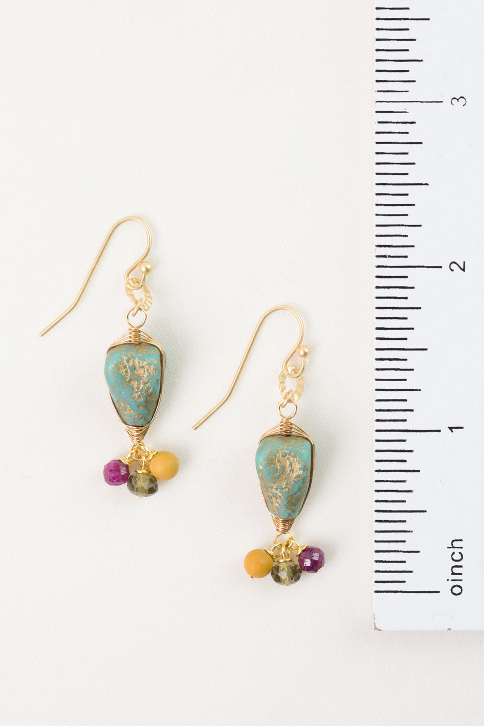 Ember Czech Glass Herringbone Earrings