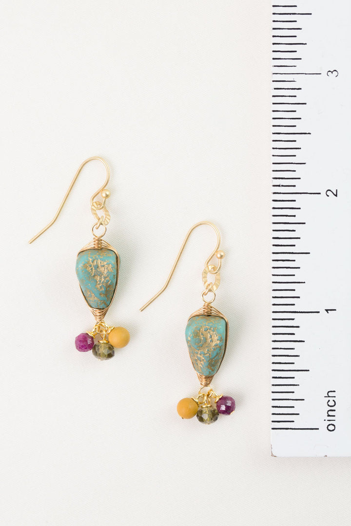 Ember Czech Glass Herringbone Earrings