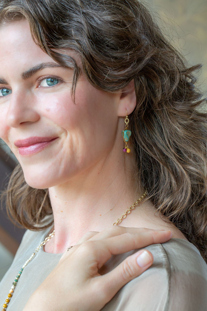 Ember Czech Glass Herringbone Earrings