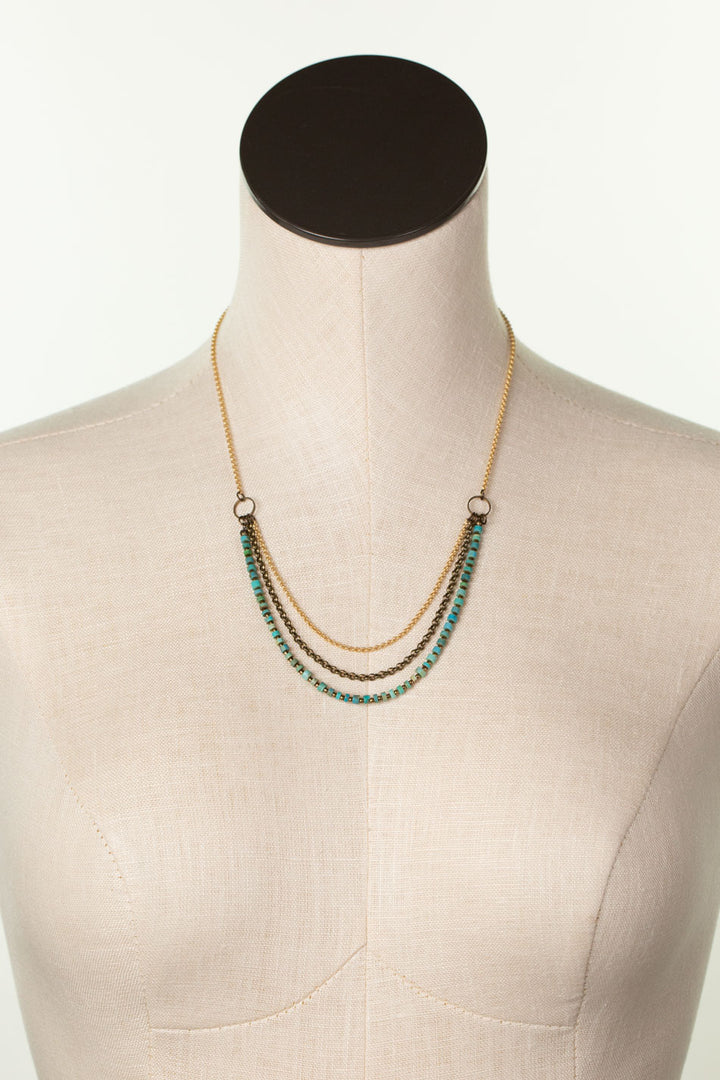 Enlighten 18.5-20.5" Turquoise Chips Multistrand Necklace