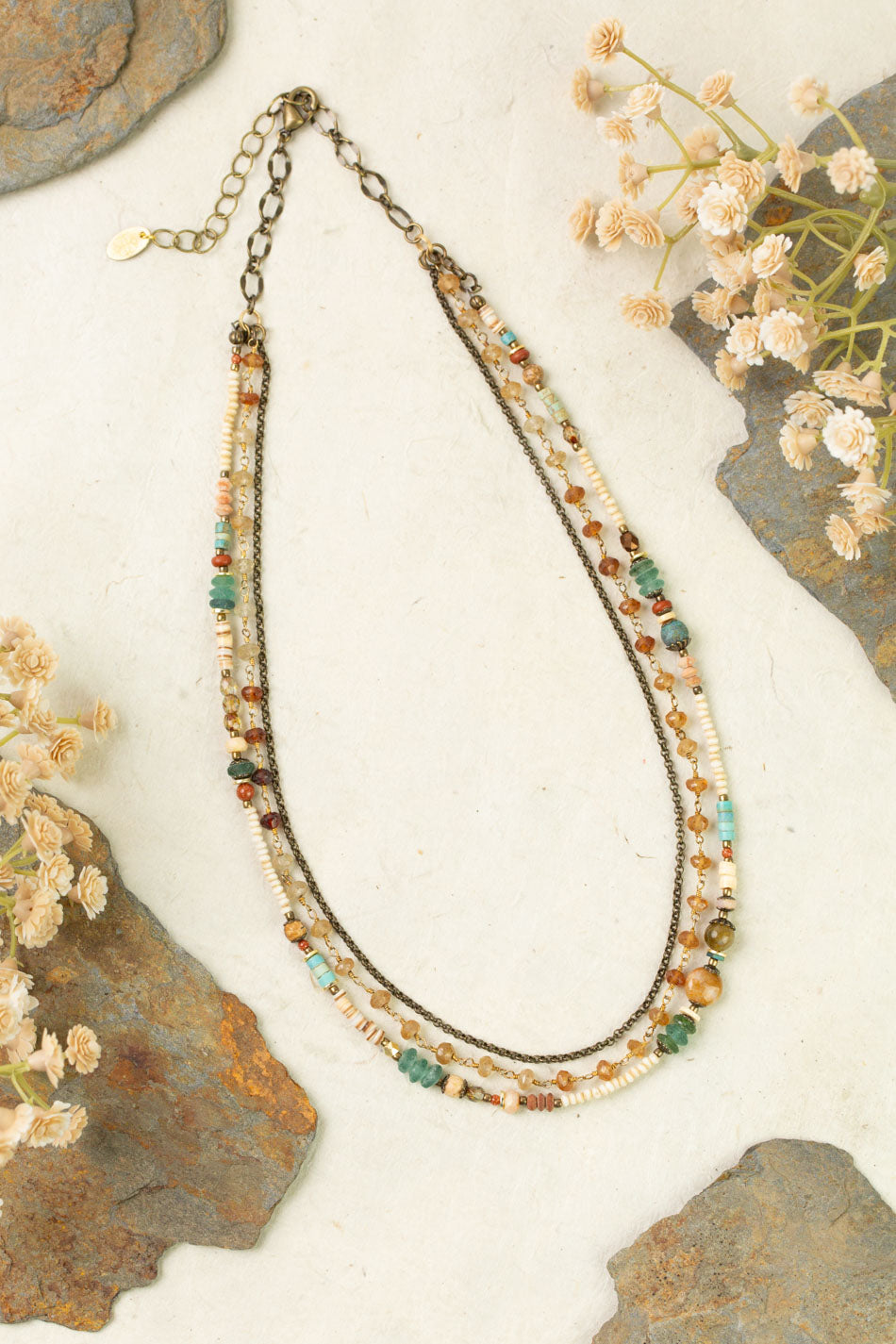 Enlighten 19.25-21.25" Hessonite Garnet Multistrand Necklace